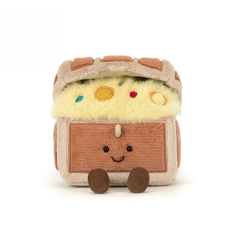 英国Jelly新品趣味藏宝箱毛绒玩具安抚玩偶陪伴公仔礼物摆件