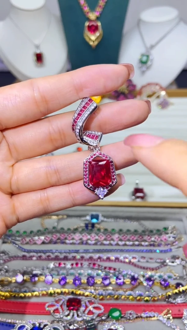 银S925镶嵌耳饰紫晶1