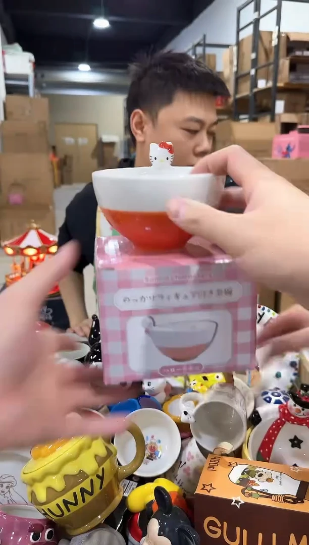 瓷片原盒kt猫公仔碗