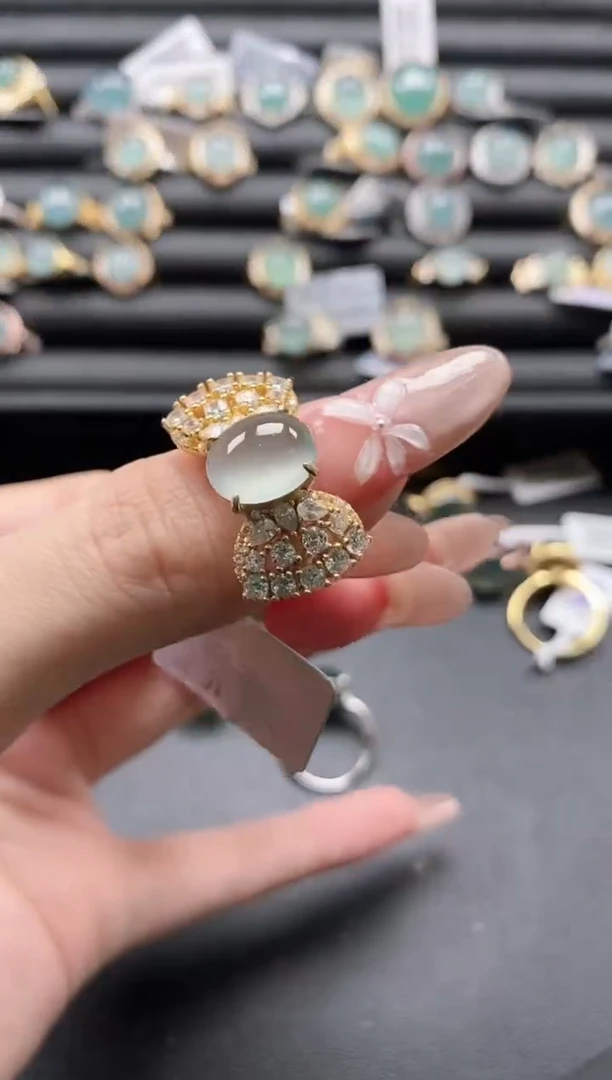 【闪购商品】翡翠戒指银S925镶嵌11111