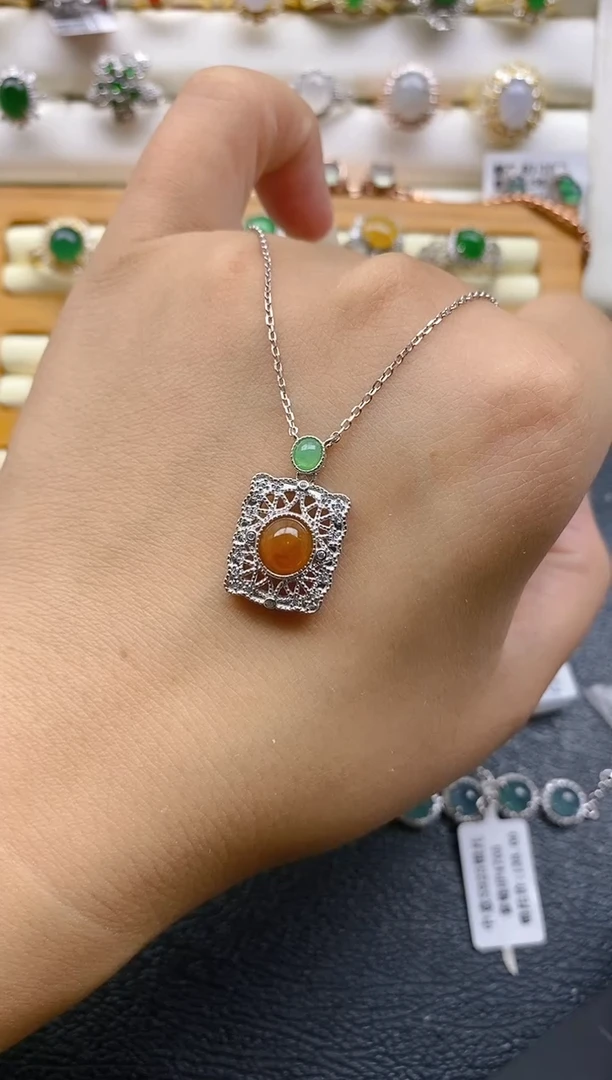 银S925镶嵌戒指翡翠1