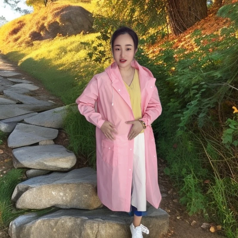 成人加厚EVA连体雨衣轻便携带适合户外游玩徒步旅游时尚防水连帽