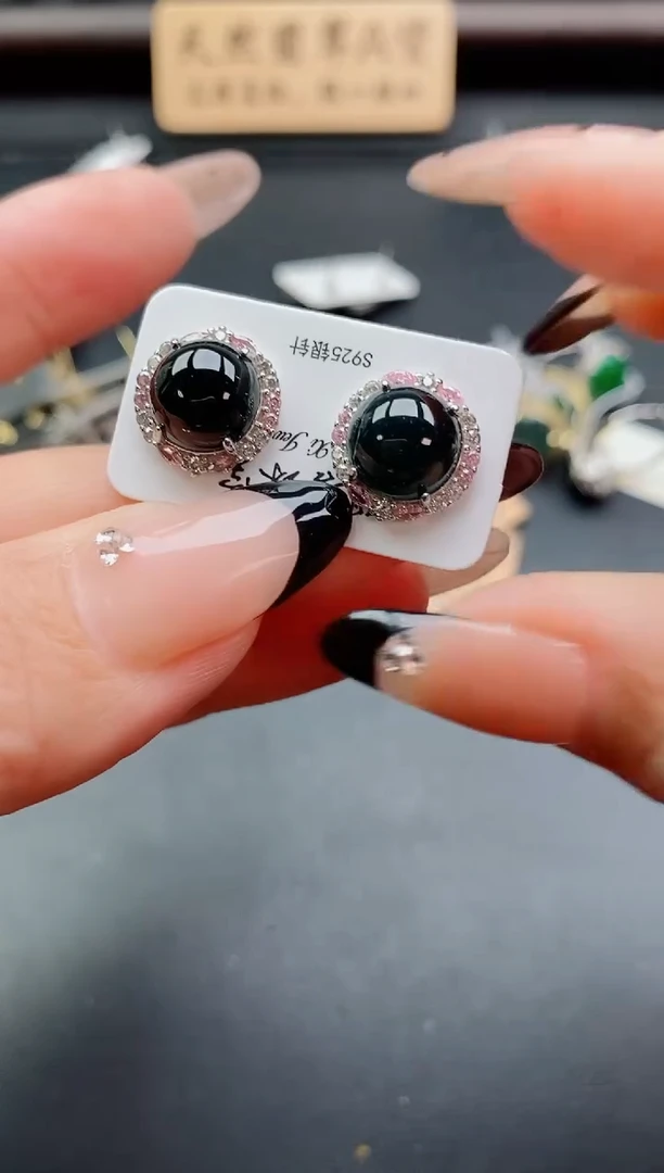 银S925镶嵌戒指翡翠1