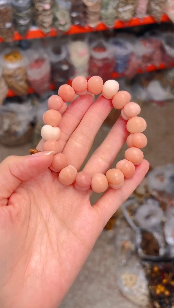 吊坠菩提根/象牙果愫*粉色屁桃单圈