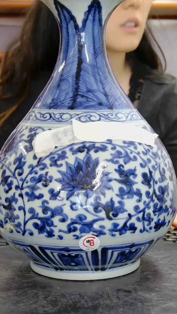 瓶青花缠枝莲纹玉壶春瓶#1399#