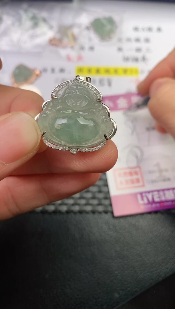 颈饰银S925镶嵌翡翠萱*＊挂件