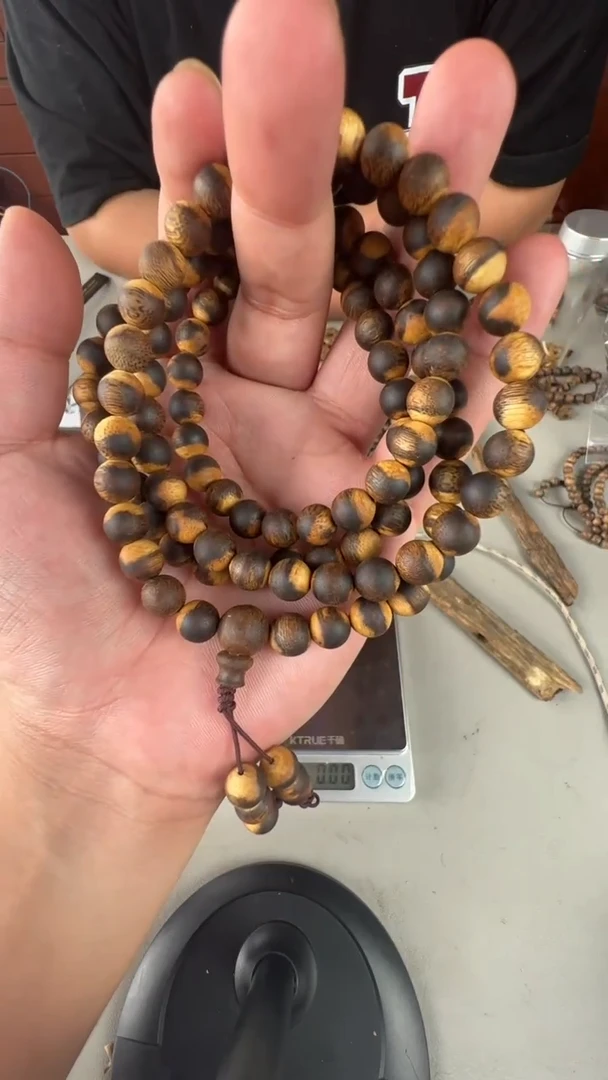 手串沉香虎斑奇08多圈圆珠手串多样性发一