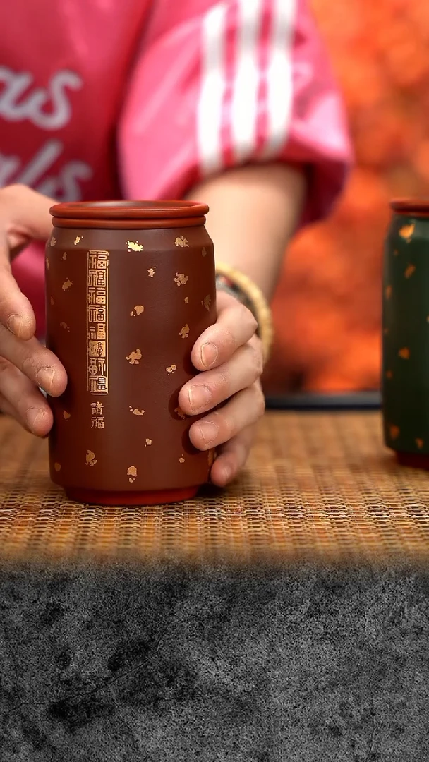 茶壶紫砂紫砂 宜兴紫砂  易拉罐 可乐杯红