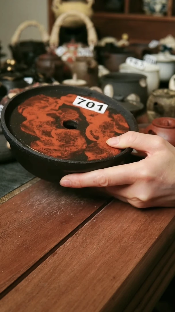 韩*紫砂全手工粉引系列-壶承