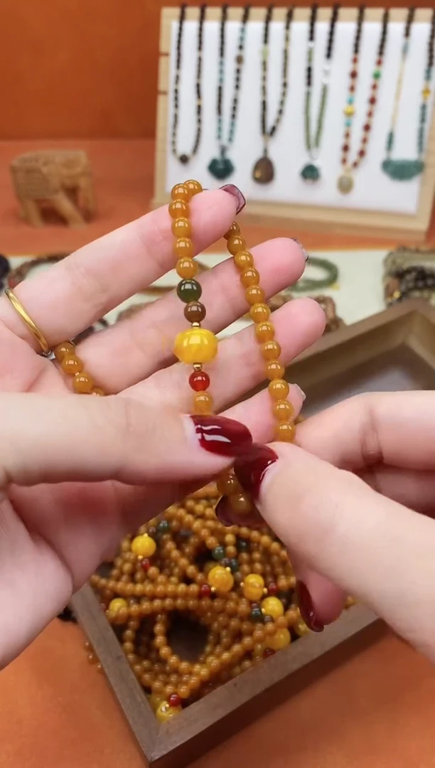 手链蜜蜡未镶嵌05老蜡和田精致单圈