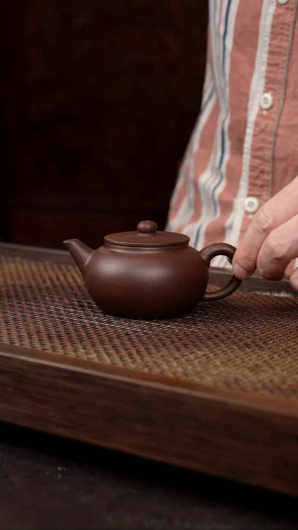 茶壶紫砂紫泥平盖水平