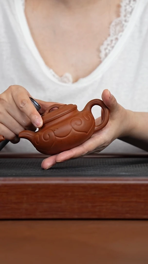 茶壶紫砂黄龙山老朱泥仿古如意