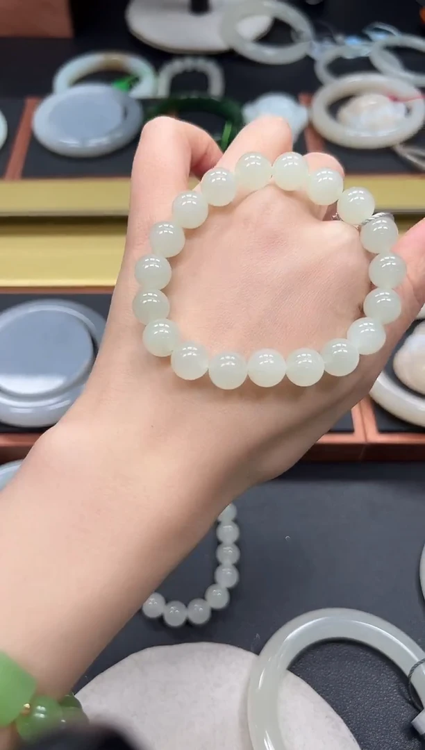 未镶嵌手串和田玉晴水手串-多样性发一 10mm