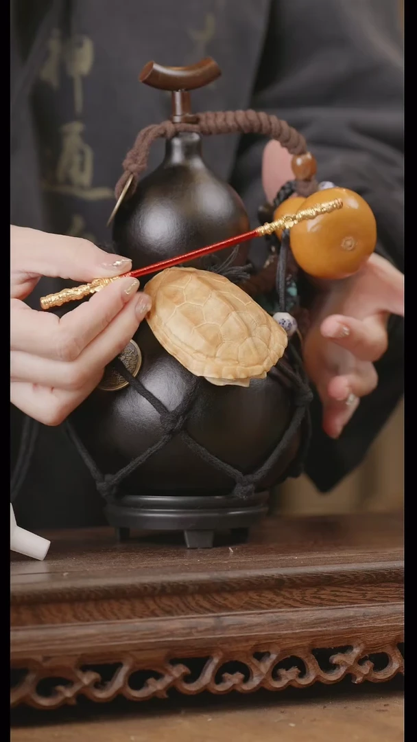 【闪购商品】121号精品天然大漆工艺防渗内胆酒葫芦~