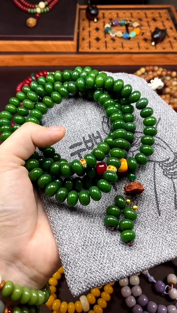 手串白玉菩提绿菩提多圈斜跨款