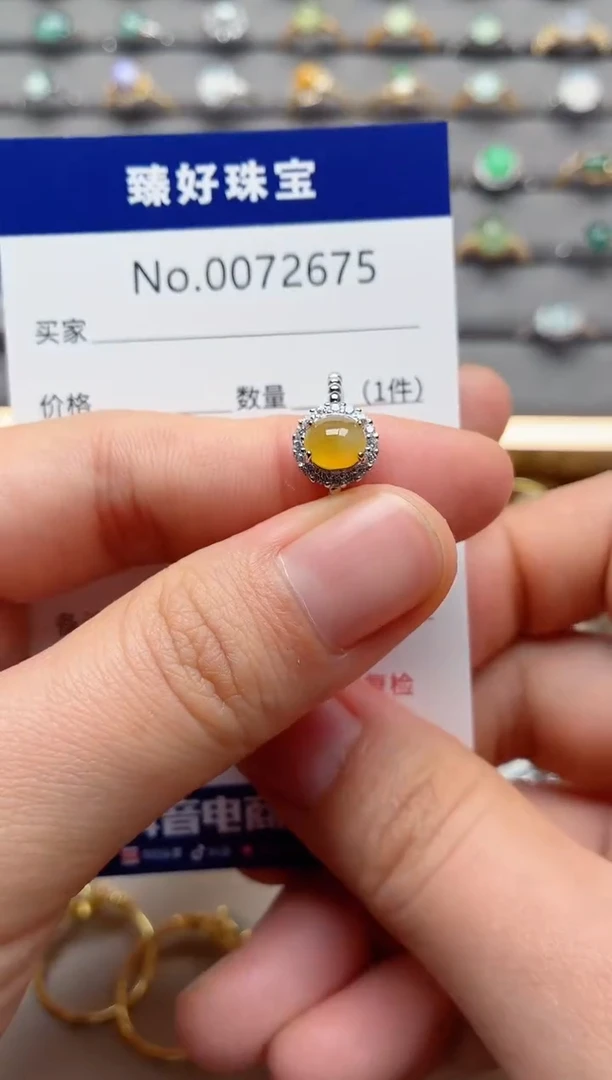 银S925镶嵌戒指翡翠1