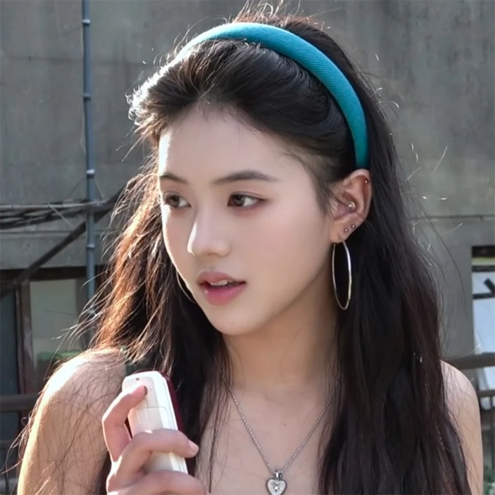 显白蓝色高颅顶发箍外出韩系百搭洗脸压发头箍发捆2025新款发饰女
