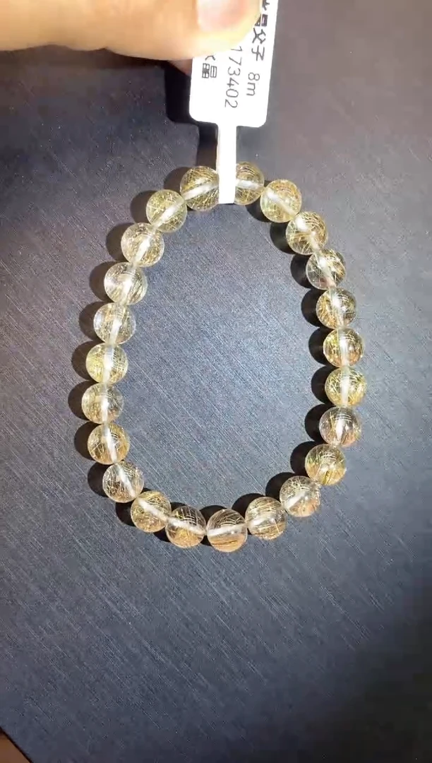 水晶手串未镶嵌16银发晶8mm+