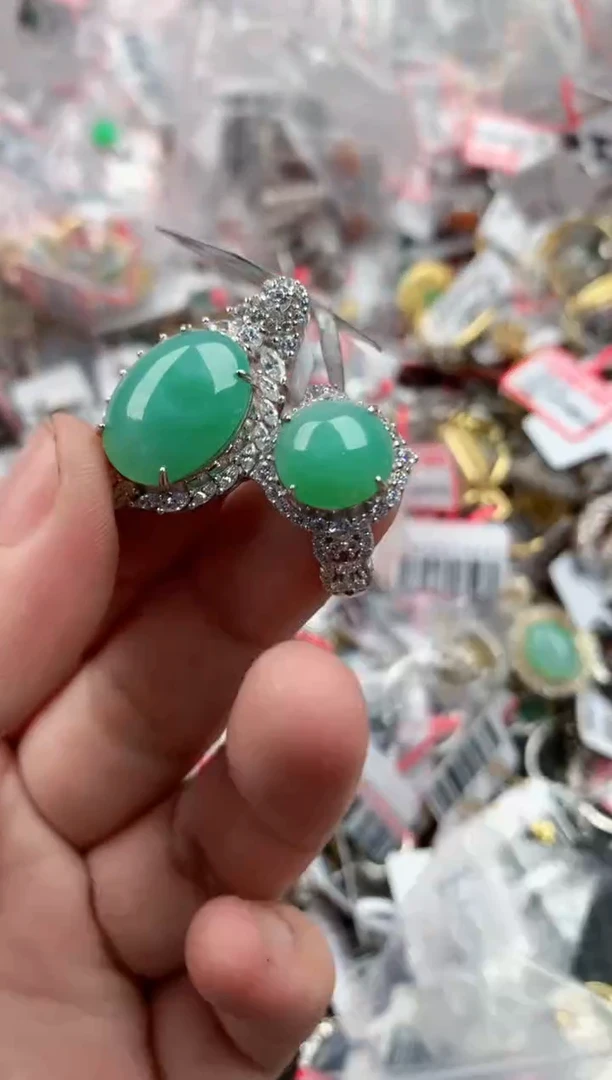 银S925镶嵌戒指翡翠333   4