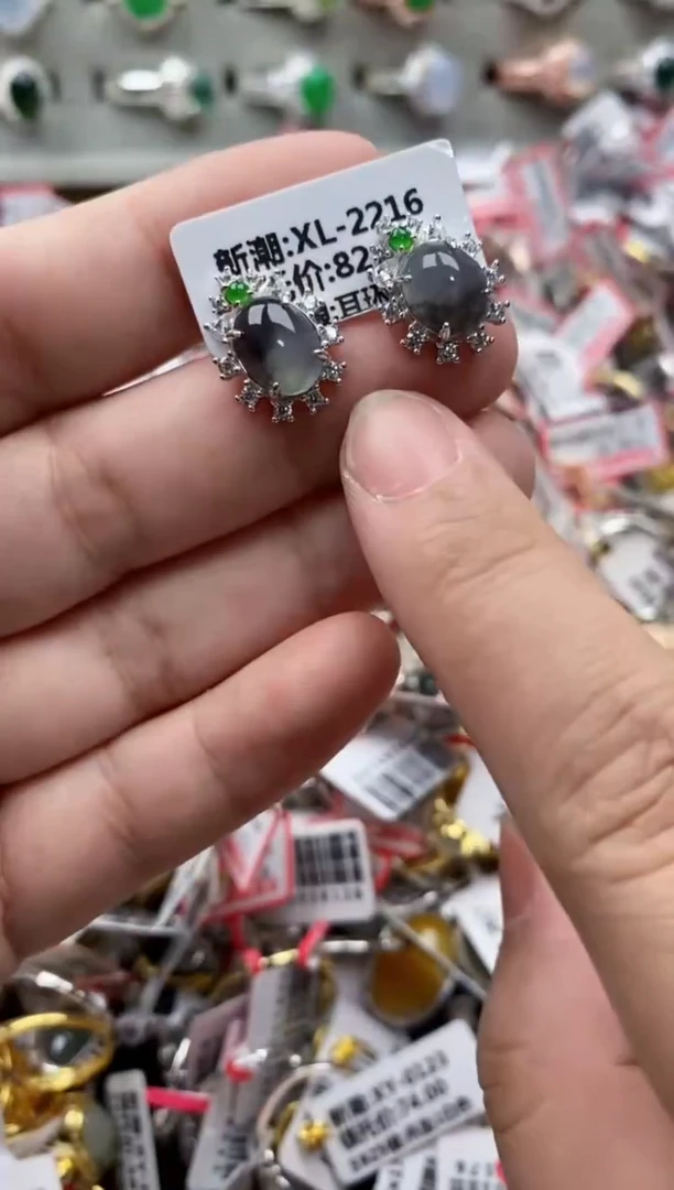 【闪购商品】翡翠戒指银S925镶嵌333333---2