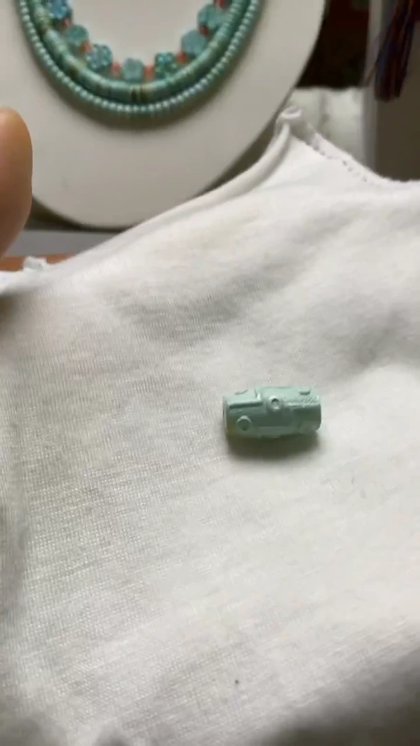 未镶嵌绿松石珠宝奇石16*8.8mm桶珠