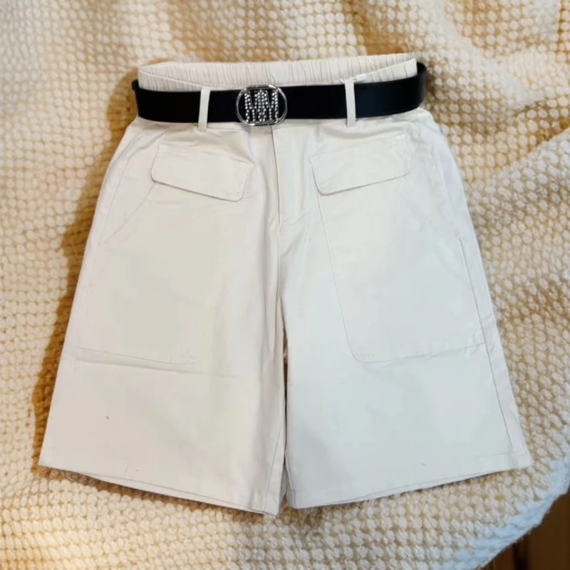 夏季新款水洗时尚短裤女宽松工装五分裤休闲外穿热裤百搭薄款