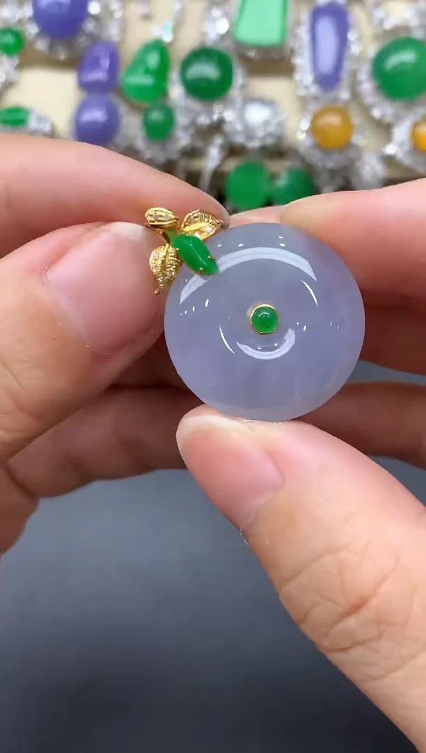 翡翠18K金镶嵌颈饰317-中国好珍宝