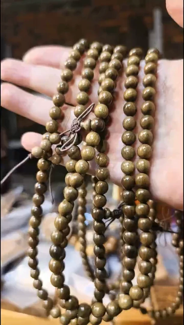 楠木（金丝楠）手串/手链0.8阴沉绿多圈108