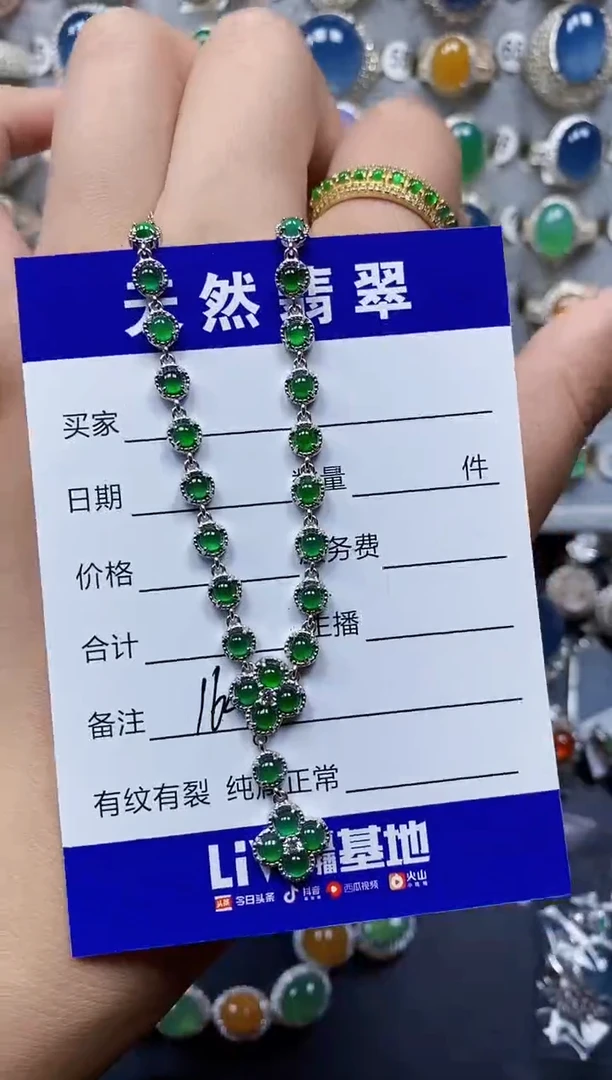 翡翠银S925镶嵌颈饰164