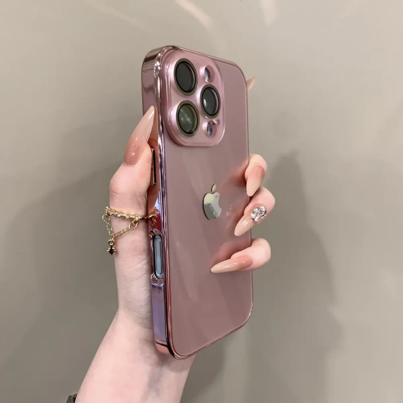 新款电镀玻璃适用iPhone15手机壳苹果16镜头膜14/13/12简约爆款11