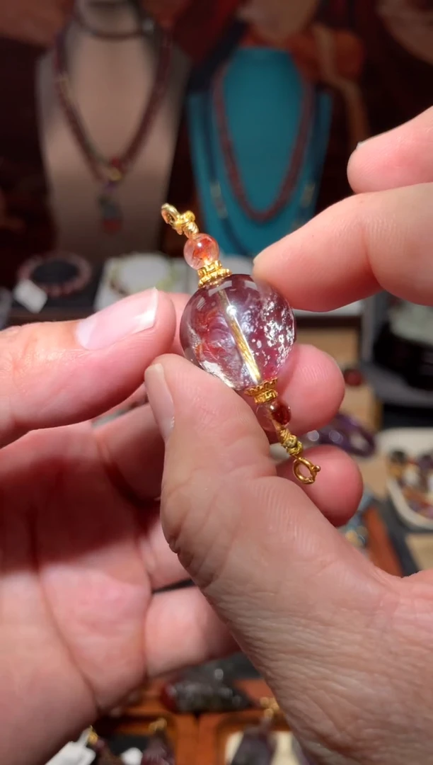 未镶嵌珠宝半成品水晶?****?胶花双扣吊坠