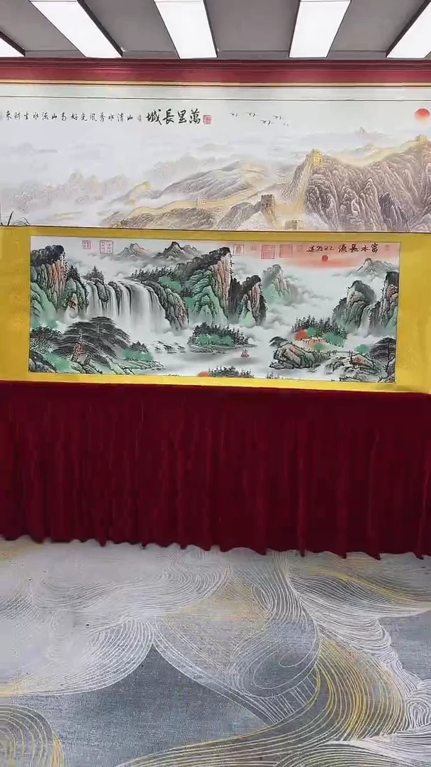 国画李朝运-富水长流-国画