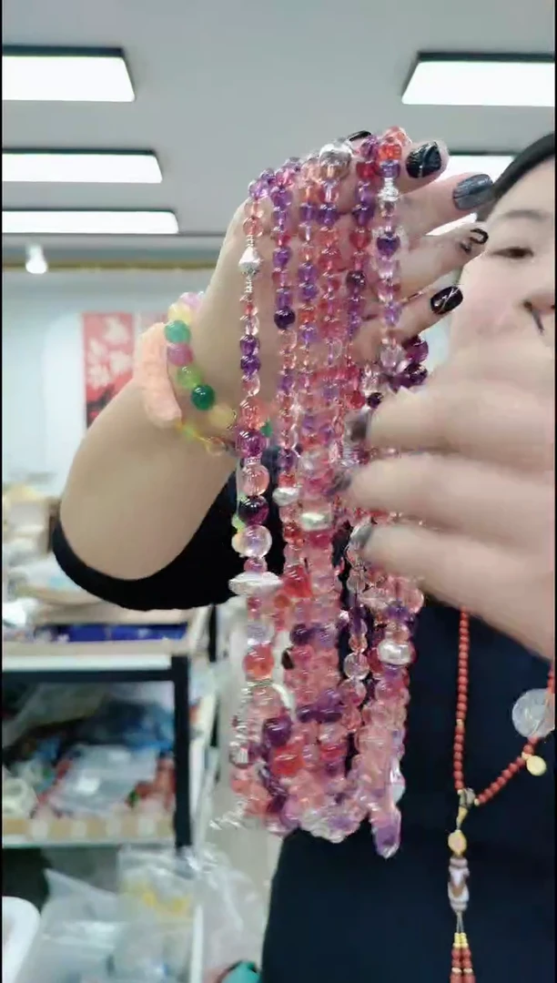 【闪购商品】水晶颈饰合金3177超七长链