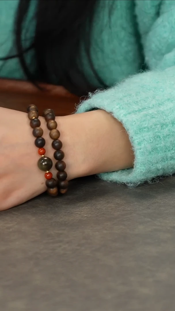 【闪购商品】沉香手串顺化紫奇楠老料0.8双圈设计限量款