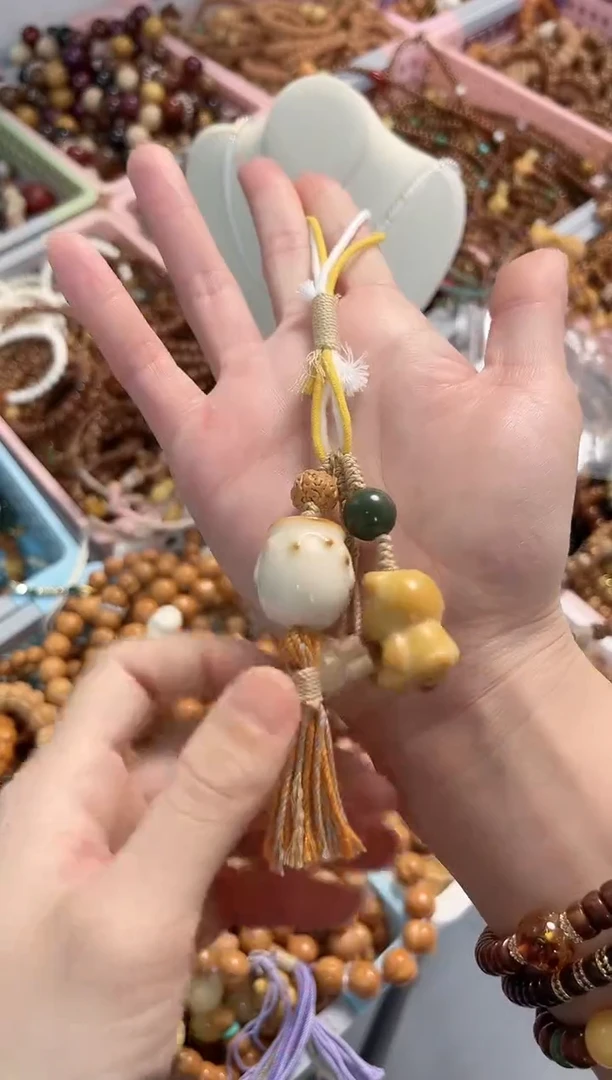 手串菩提根/象牙果象牙果小熊吃蜜罐包包链