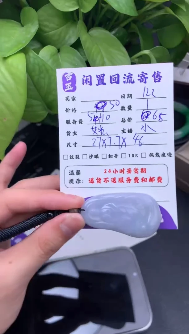 颈饰未镶嵌翡翠挂件