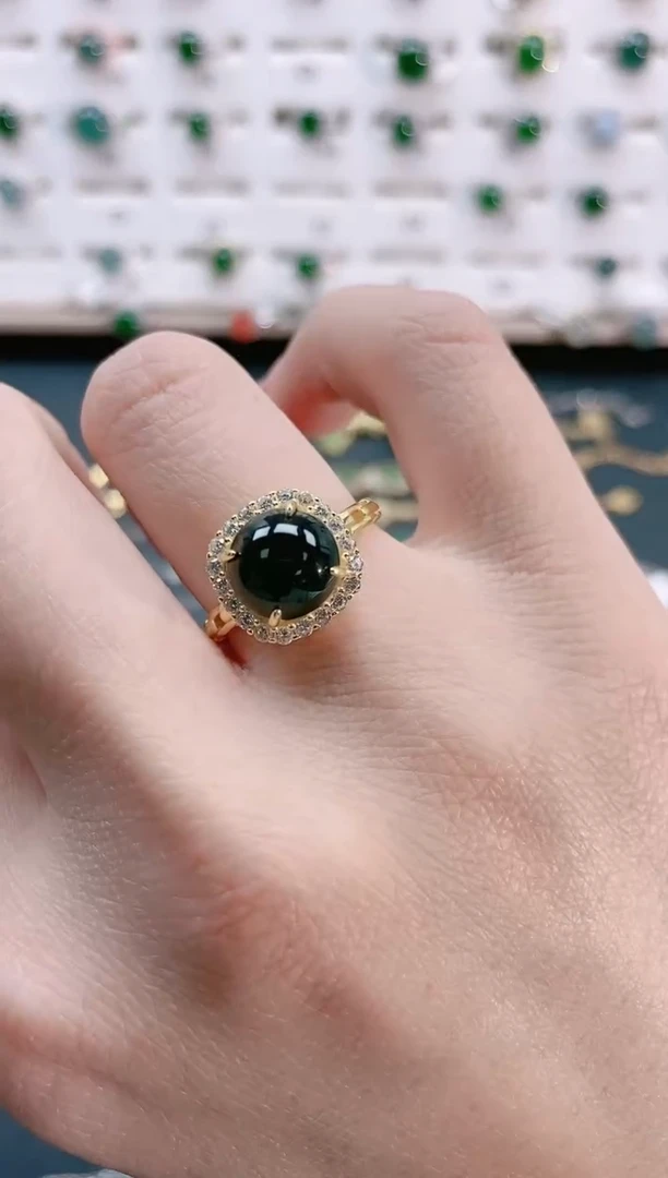 【闪购商品】翡翠戒指银S925镶嵌天然翡翠