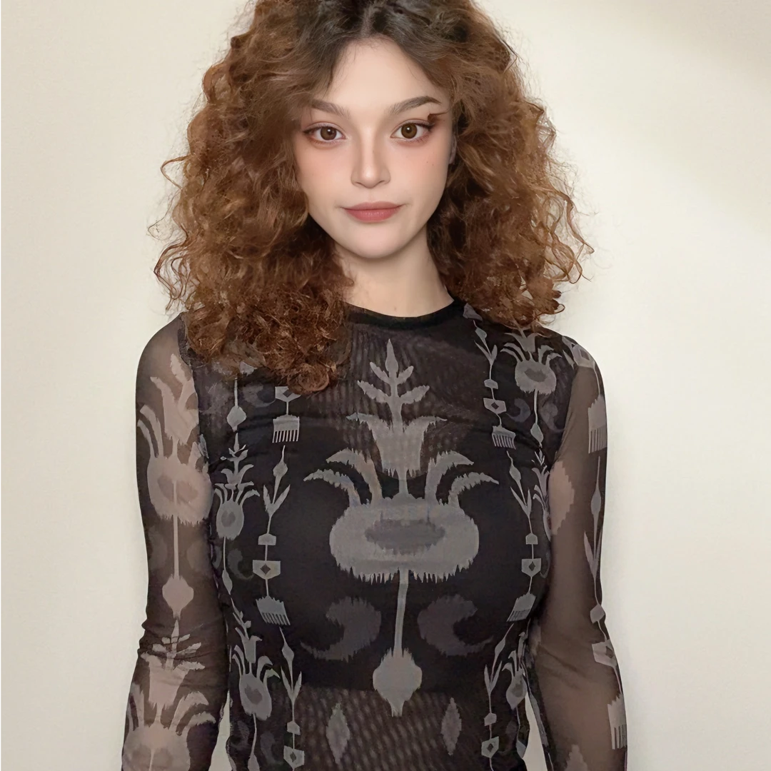 ANAR atlas修身网纱打底衫定位