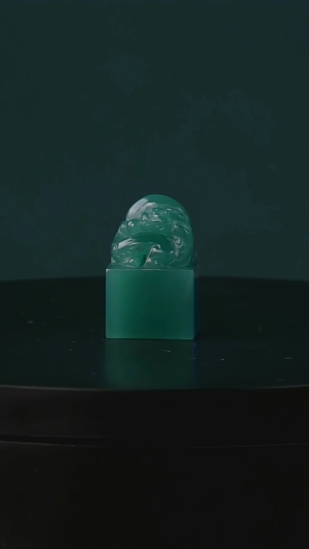 四川石雅安绿螭龙章2.0*1.1*3.3