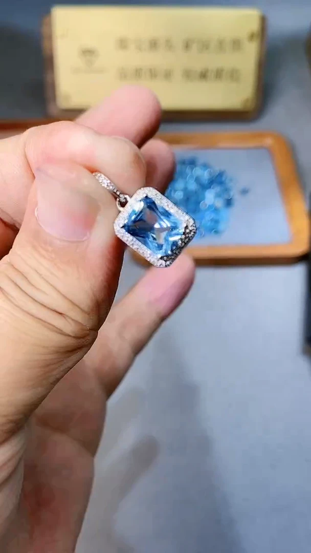【闪购商品】海蓝宝石颈饰银S925镶嵌312