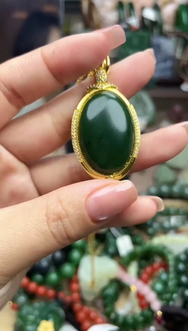 颈饰银S925镶嵌和田玉未镶嵌和田玉吊坠多样性拍一发一