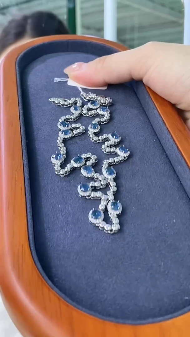 项链蓝宝石银S925镶嵌069ZB1102产品一个