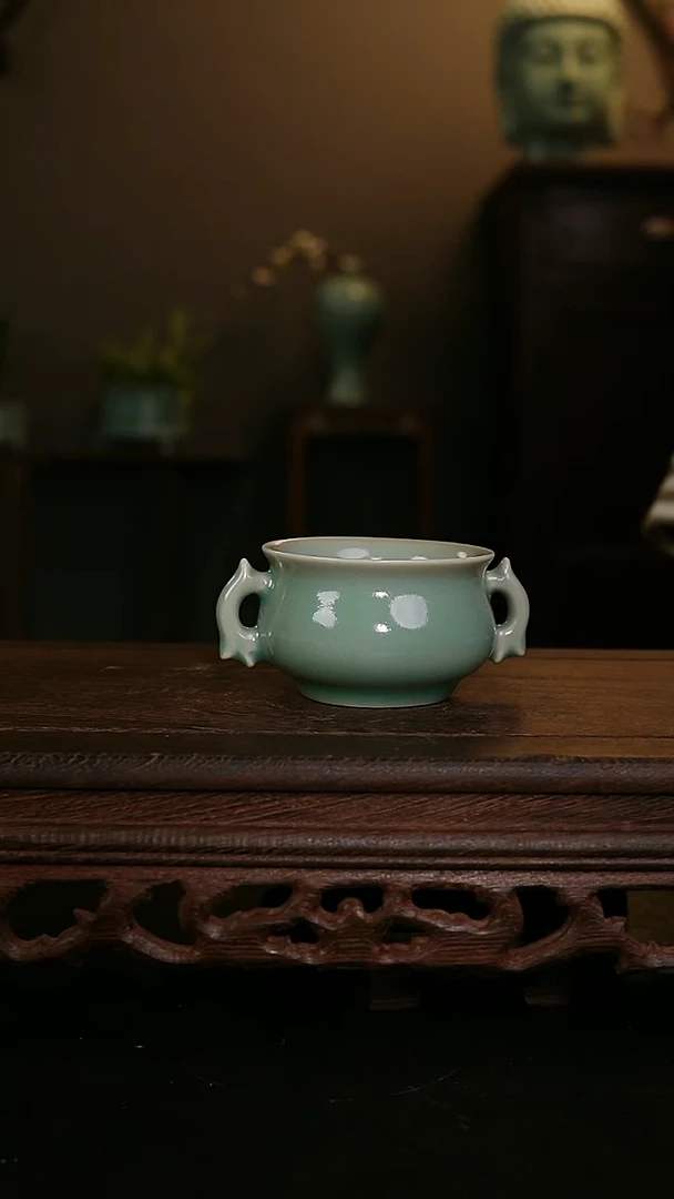 摆件原产地原矿双耳炉