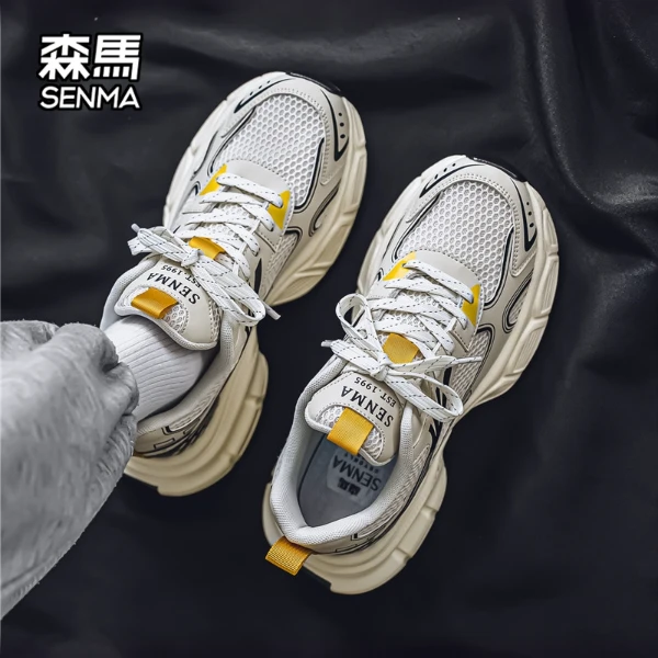 森马鞋子男款冬季新款时尚休闲透气运动鞋复古男生增高厚底老爹鞋