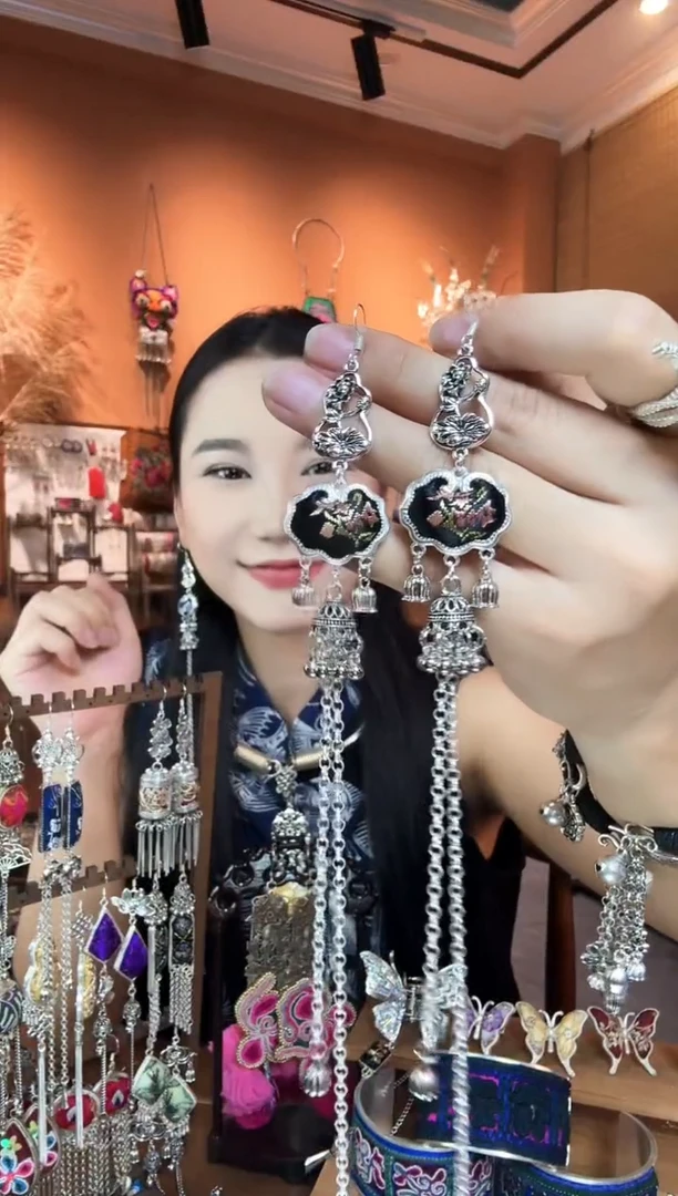 刺绣纯手工民族风耳环