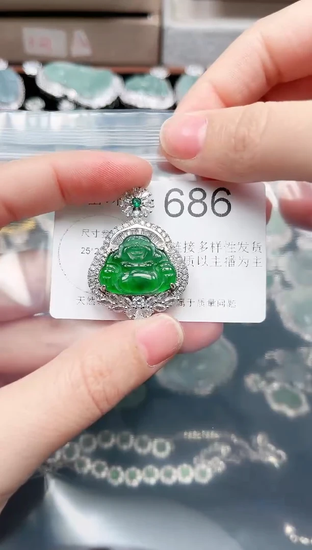 【闪购商品】翡翠颈饰未镶嵌赠皮绳686