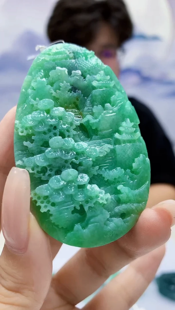 定制翡翠未镶嵌4688xx-毛货挂件70