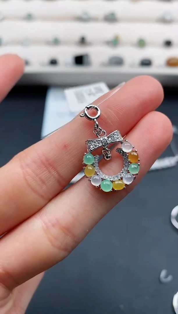 银S925镶嵌戒指翡翠66666666+8