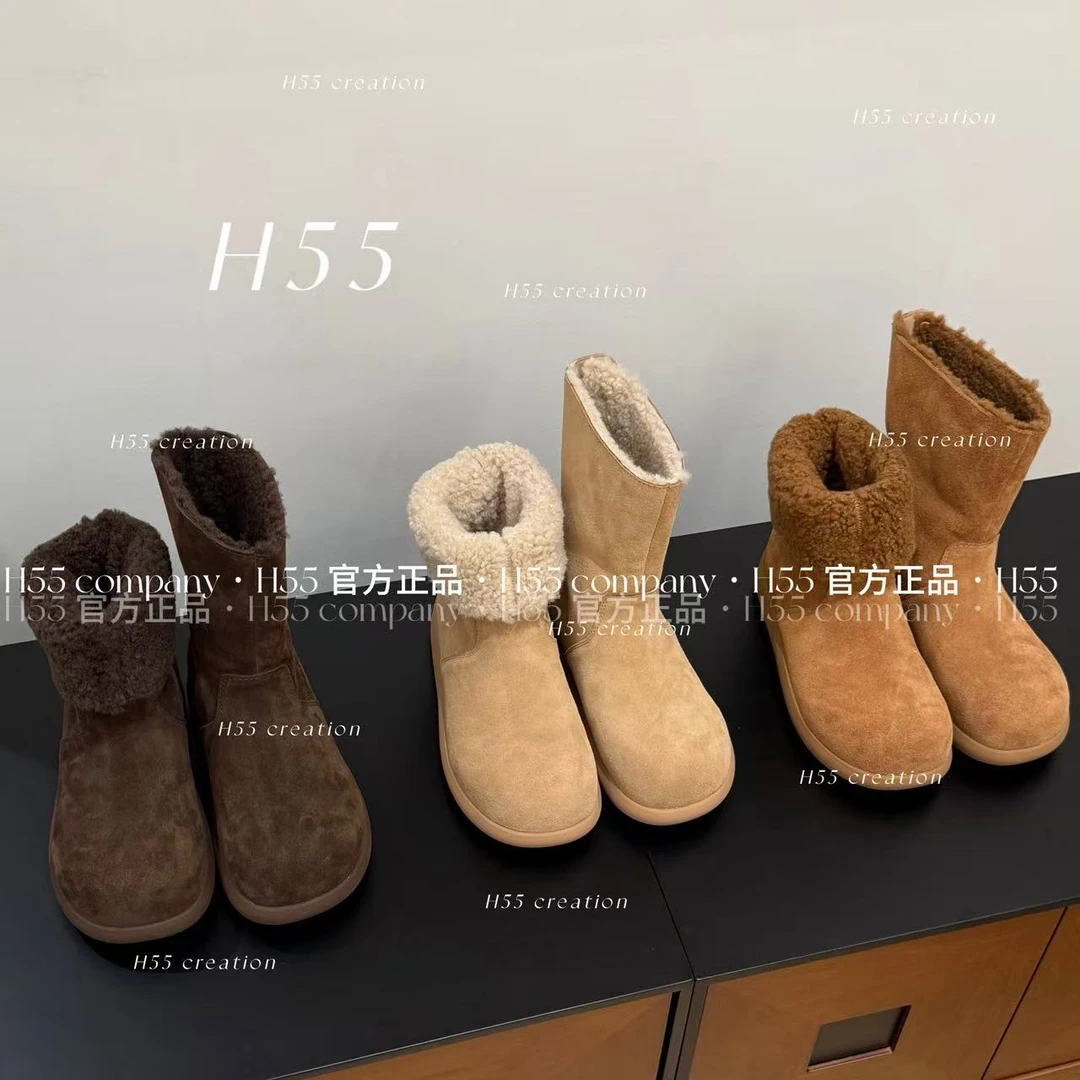 H55女鞋冬日小暖炉芒果头加绒两穿棉靴雪地靴28-2869【L】