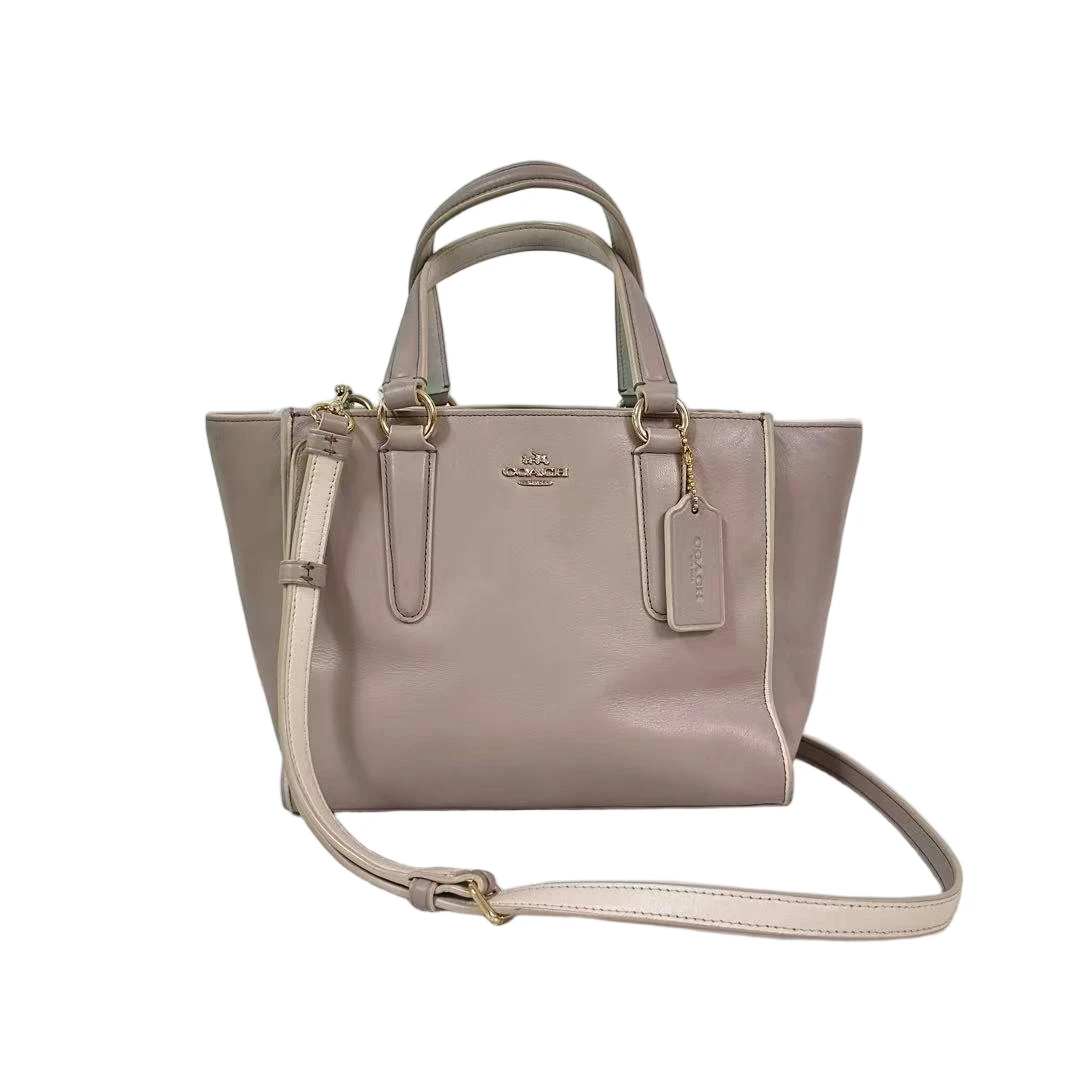 95新 COACH/蔻驰 双色拼皮手提斜挎包  SH-30696-A